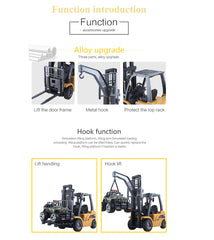 Huina 1/10 RC 8CH ForkLift Excavator Industrial Construction Engineering Vehicle Truck Kids Toys alloy