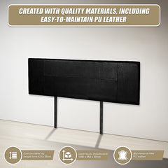 PU Leather King Bed Headboard Bedhead - Black