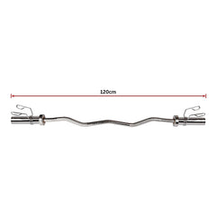 120cm Chrome Olympic EZ Curl Bar – Weightlifting Barbell for Home Gym & Bodybuilding