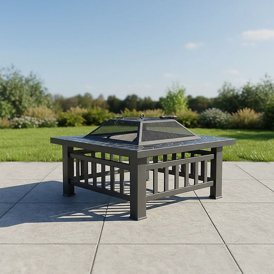 18" Square Metal Fire Pit Outdoor Heater