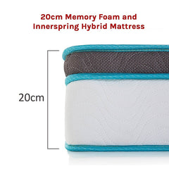 Single 20cm Hybrid Mattress – Memory Foam and Innerspring Support