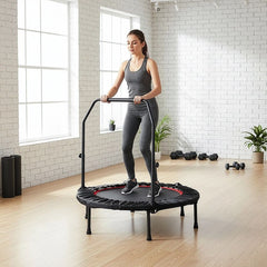 Mini Rebounder Trampoline with Adjustable Handle – Fitness Bounce Trainer