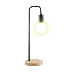 Modern Table lamp Desk Light Timber Base Bedside Bedroom Black