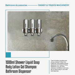 1500ml Shower Liquid Soap Body Lotion Gel Shampoo Bathroom Dispenser