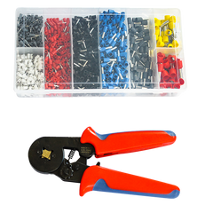 1200Pcs Bootlace Ferrule Crimper kit 0.25-10mm2 Cord End Ratchet Crimping Tool