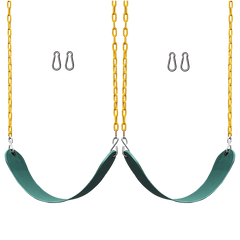2 Pack Heavy Duty Playground Swing Seats with 66 Inch Plastic Coated Chains for Outdoor Backyard Play