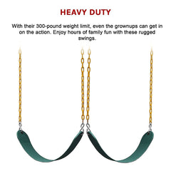2 Pack Swings Seats Heavy Duty 66" Chain Plastic Coated Playground Swing