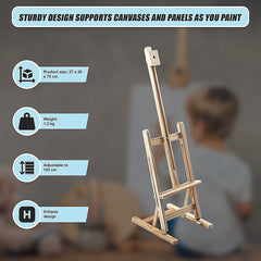 Tabletop Easel Wood Studio H Frame Artist Painting Display Stand For Art Wedding Shop Use
