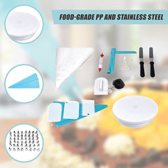 164Pcs Cake Decorating Kit Turntable Rotating Baking Flower Icing Piping Nozzles