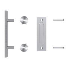 12" Barn Door Handle Sliding Flush Pull Wood Door Gate Hardware Stainless Steel