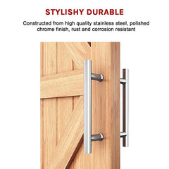 Round 300mm Stainless Steel Push Pull Door Handle for Wood Glass