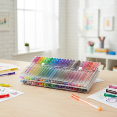Glitter Gel Pens (100 pack) with 2.5X More Ink - Craft, Kids & Adult Colouring