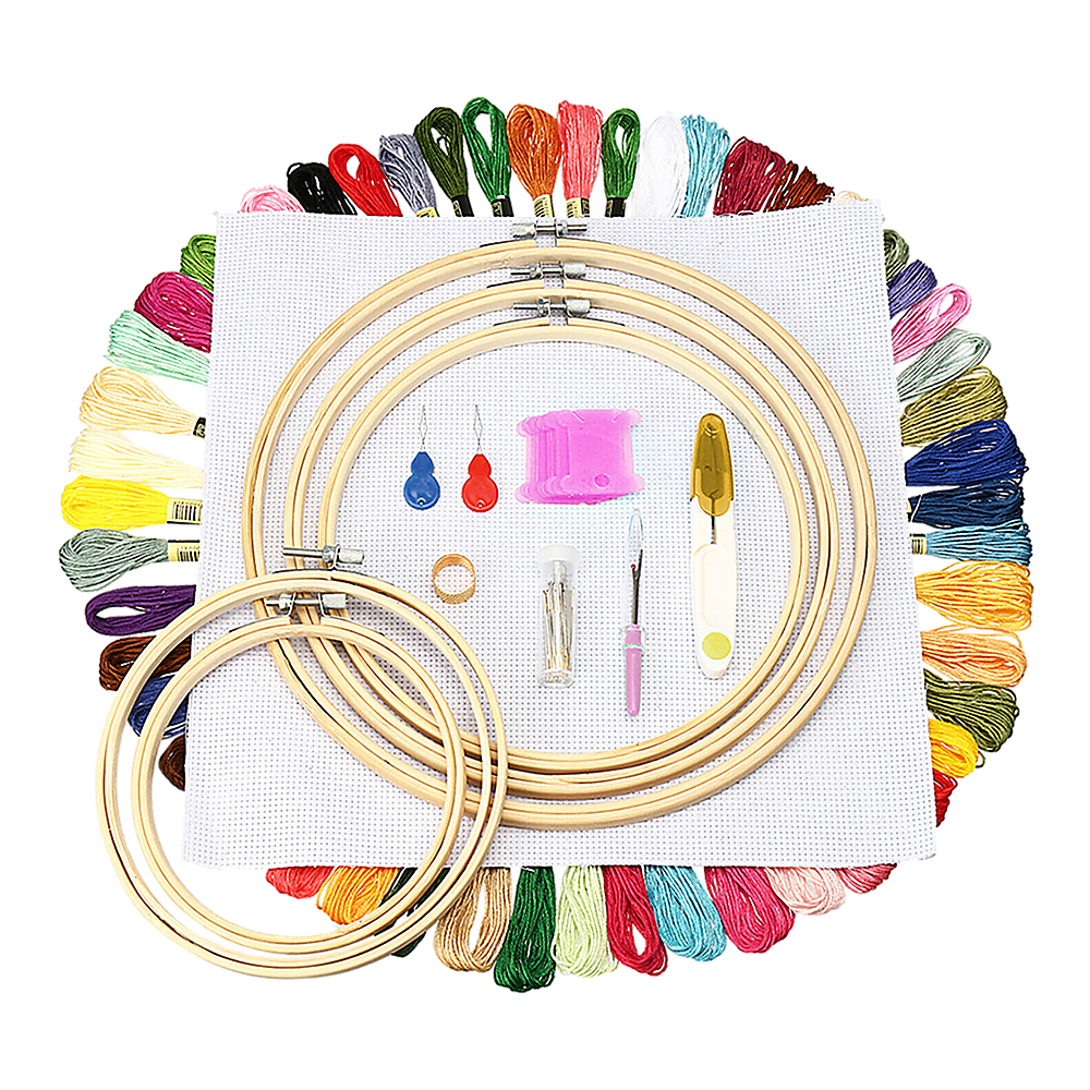 Embroidery Starter Kit Cross Stitch Kit DIY Hand Craft Stitch 50 Colour Kit
