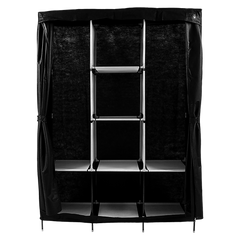 Large Portable Clothes Closet Canvas Wardrobe Storage Organizer with Shelves