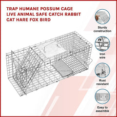 Trap Humane Possum Cage Live Animal Safe Catch Rabbit Cat Hare Fox Bird