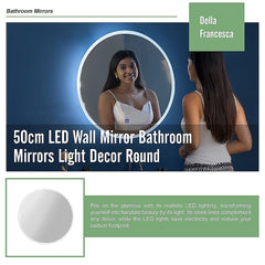 50cm LED Wall Mirror Bathroom Mirrors Light Decor Round