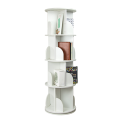 360-degree Rotating 4 Tier Display Shelf Bookcase Organiser
