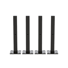 20cm Floating Shelf Brackets Industrial Metal Shelving Supports 4-Pack - Black