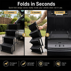 Folding Dog Car Boot Steps Ladder Lightweight Strong Pet Stairs