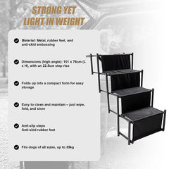 Folding Dog Car Boot Steps Ladder Lightweight Strong Pet Stairs