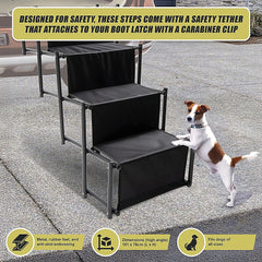 Folding Dog Car Boot Steps Ladder Lightweight Strong Pet Stairs