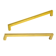 15x Brushed Brass Drawer Pulls Kitchen Cabinet Handles - Gold Finish 256mm