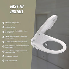 Non Electric Bidet Toilet Seat W/ Cover Bathroom Spray Water Wash