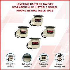 Leveling Casters Swivel Workbench Adjustable Wheel 1000KG Retractable 4PCS