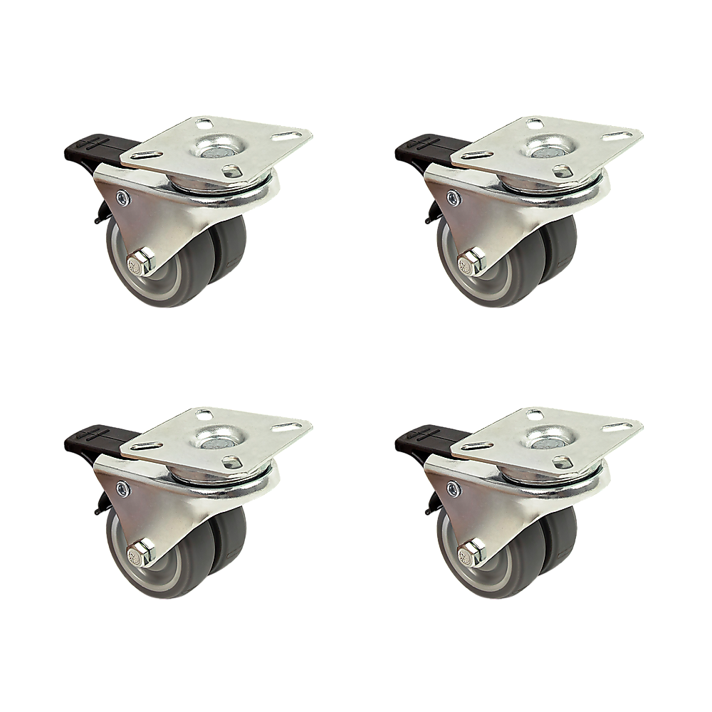 4x 2 Inch Heavy Duty Swivel Castor Wheels 50mm Brake