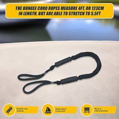4 Pack Marine Bungee Dock Line Boat Mooring Rope Anchor Cord Stretch