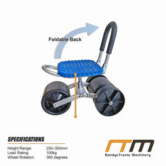 Gardening Seat Portable Height Adjustable Folding Stool With Kneeling Pad For Comfortable Garden Work