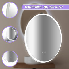 Oval Mirror LED Anti-Fog Illuminated Bathroom Living Room