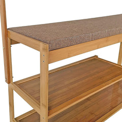97x168cm Hallway Bench Coat Rack Stand Multifunctional Hall Shelf Entryway