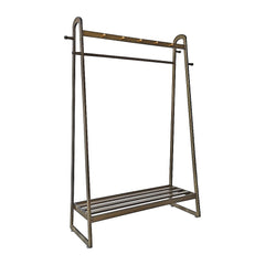 Dark Wood 160x100cm Clothes Rack Slim Stylish Space Saving