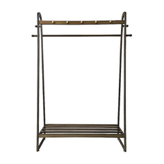 Dark Wood 160x100cm Clothes Rack Slim Stylish Space Saving