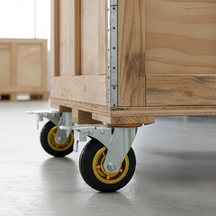 Castor Wheels 4 x 6" 150mm Swivel Silent Caster 2 Brakes 800KG