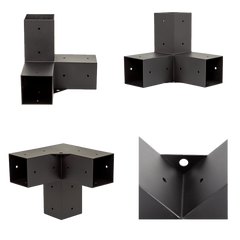 Roof Pergola Gazebo Shed Matte Black Steel Brackets DIY Kits