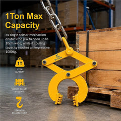 Steel Single Scissor Pallet Puller Clamp 1 Ton Capacity Pallet Grabber