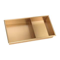 641 x 336 x 101mm Shower Niche Double Shelf Organizer No Tile Needed in Gold