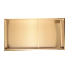 641 x 336 x 101mm Shower Niche Double Shelf Organizer No Tile Needed in Gold