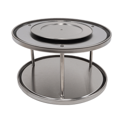 2-Tier Rack Lazy Susan Organiser Steel Kitchen Pantry Cabinet Storage