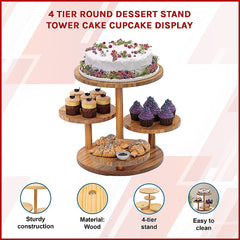 4 Tier Round Dessert Stand Tower Cake Cupcake Display