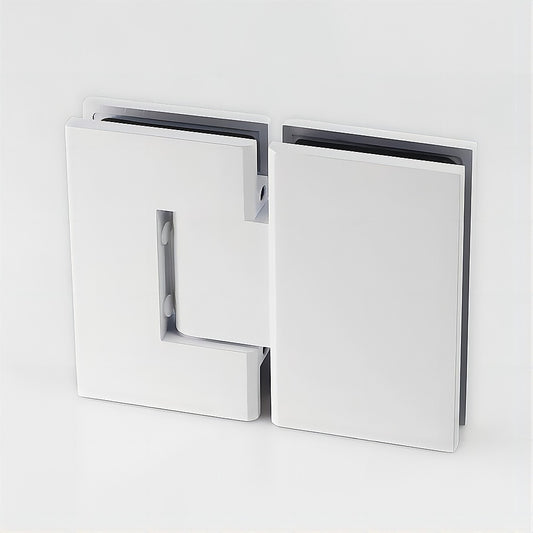 180 Degree Brass Glass to Glass Shower Door Hinge in White