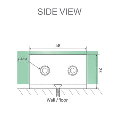 90x80cm Corner Frameless Shower Screen – Gold U-Brackets with SS Hinges for Contemporary Bathrooms