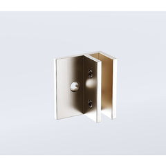 110x80cm Corner Frameless Shower Screen with Nickel Brackets and SS Hinges, Round Handle