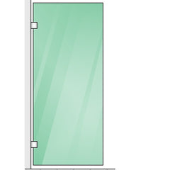120x70cm Corner Frameless Shower Screen with Nickel Channel and SS Hinges, Round Handle