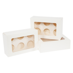 Cupcake Box 6 Holes Window Cake Party Favour 100 Boxes