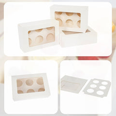Cupcake Box 6 Holes Window Cake Party Favour 100 Boxes