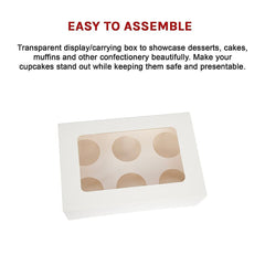 Cupcake Box 6 Holes Window Cake Party Favour 100 Boxes
