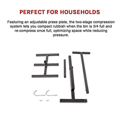 Wheelie Bin Compactor Manual Press Household Rubbish Trash Recycling Bins